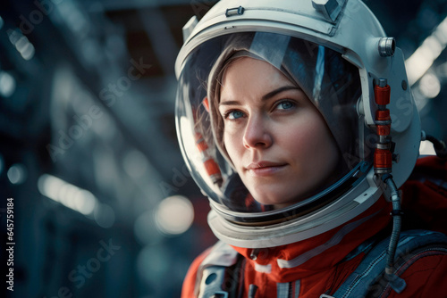 Cosmic Explorer: A Portrait of a Woman Working as a Cosmonaut, Embarking on a Mission into the Vast Universe.   © Mr. Bolota