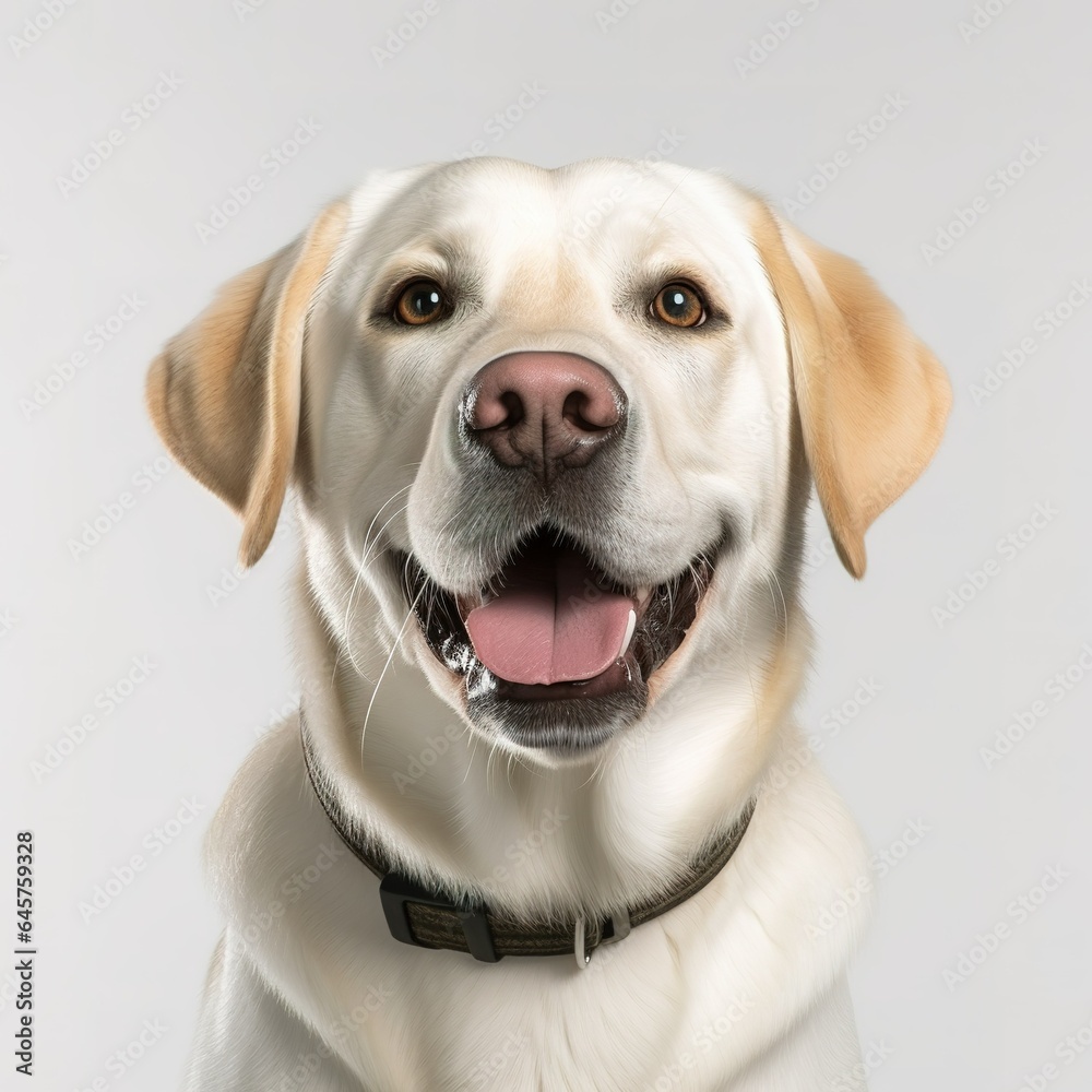 A minimalist photograph of a dog isolated in front of a solid white color background A minimalist photograph of a dog isolated in front of a solid white color background
