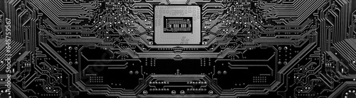 Processor on circuit motherboard background