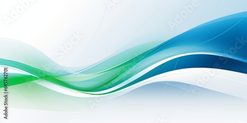 Abstract Vector: Green and Blue Lines with White Sparkles in a Stylish White and Blue Artistic Composition