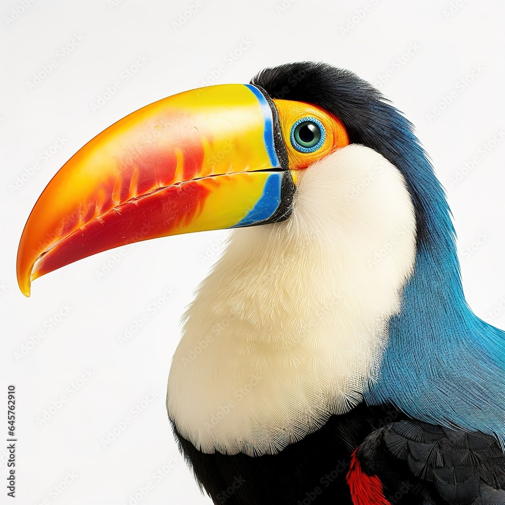 Obraz premium Taucan infront of a white background