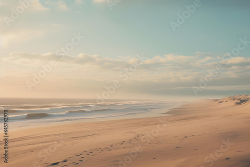 sunset on the desert beach