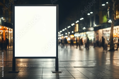 Empty billboard sign in contemporary shopping center, ideal for messaging