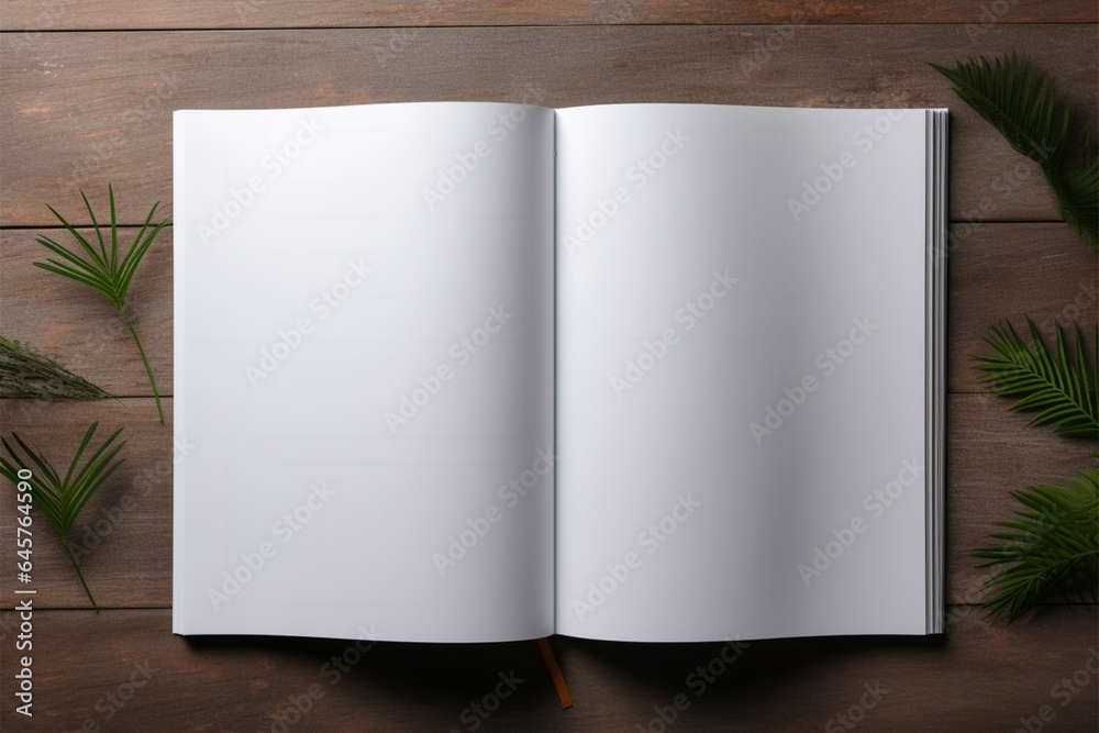 Fotografie Inside view Blank white brochure mockup for stunning booklet presentations