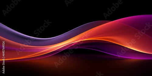 Lines and Curves in a Purple and Orange Style, a Contemporary Abstract Art Piece