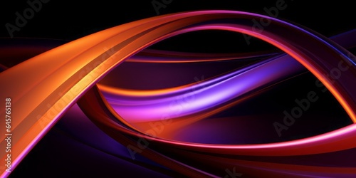 Lines and Curves in a Purple and Orange Style, a Contemporary Abstract Art Piece