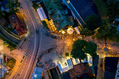 Zakopane resort town from a height at night, Poland