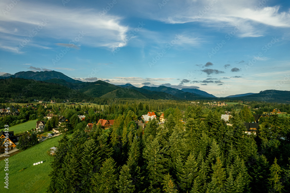 Zakopane resort town from a height, Poland