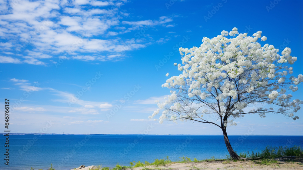 tree on the shore of lake