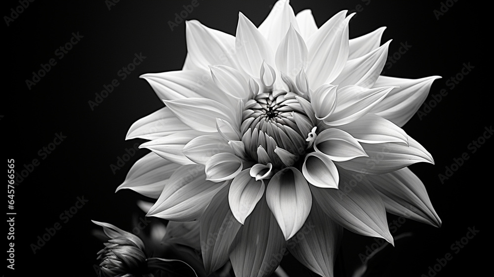Black and White Flower Photo