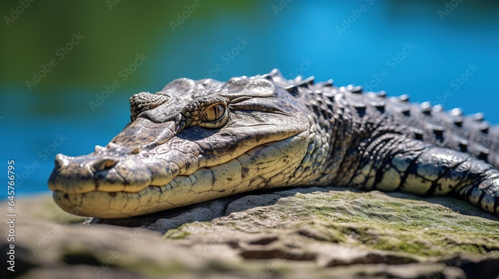 Fototapeta premium A photograph of an animal in front of blue sky