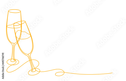 glasses line art style vector illustration. vector continuous line drawing