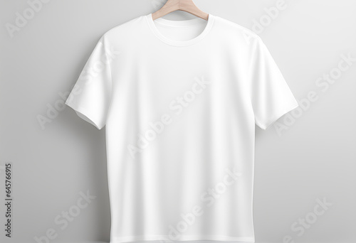 A people wearing a light-colored white T-shirt elegant white sign. white t-shirt for copy Space for font or ideas, A space for putting characters or creating anything. Generative AI, illustration