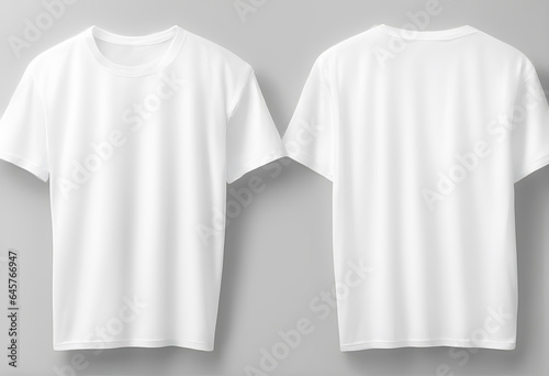 A people wearing a light-colored white T-shirt elegant white sign. white t-shirt for copy Space for font or ideas, A space for putting characters or creating anything. Generative AI, illustration