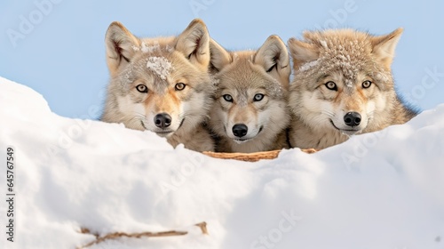 A photograph of an animal in front of blue sky