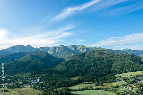Obraz na płótnie Zakopane resort town from a height, Poland w salonie