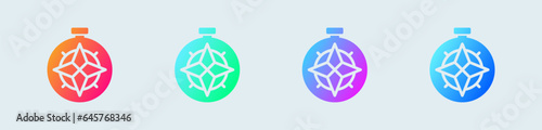 Compass solid icon in gradient colors. Exploration signs vector illustration.