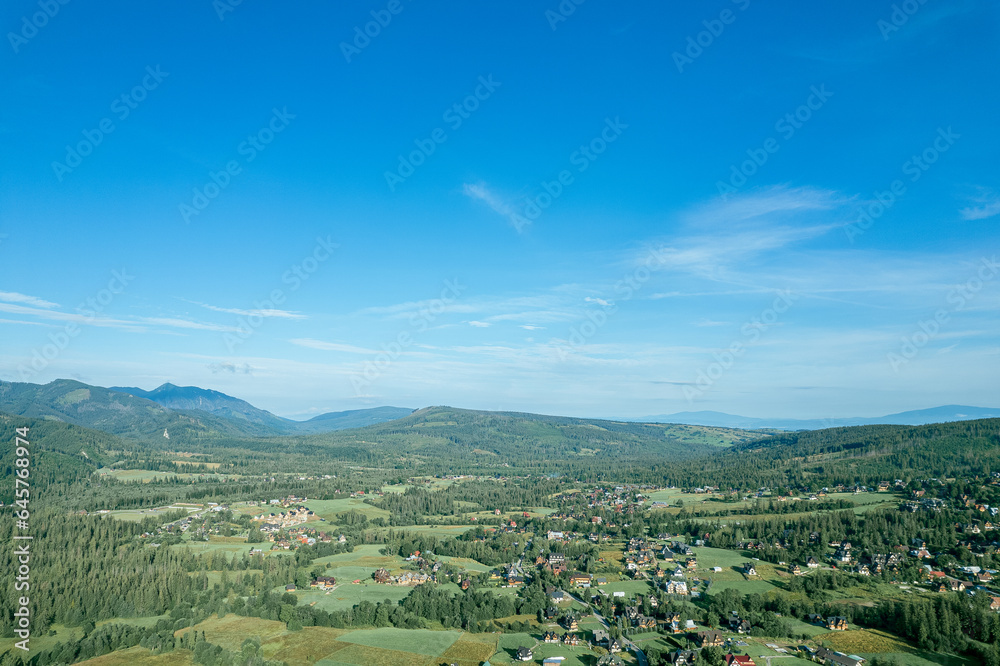 Zakopane resort town from a height, Poland