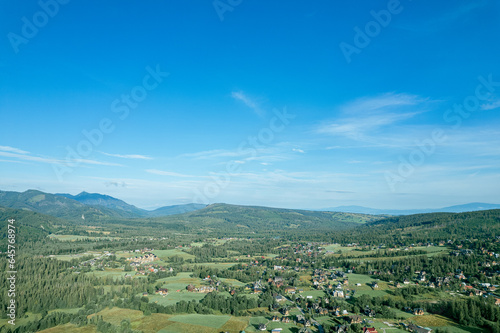 Obraz na płótnie Zakopane resort town from a height, Poland w salonie