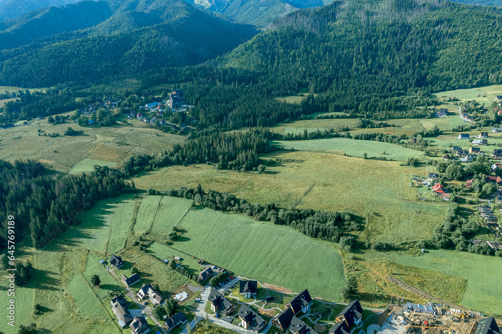 Zakopane resort town from a height, Poland