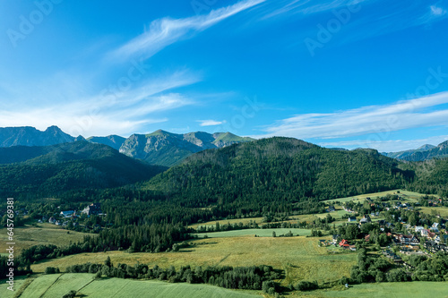 Obraz na płótnie Zakopane resort town from a height, Poland w salonie