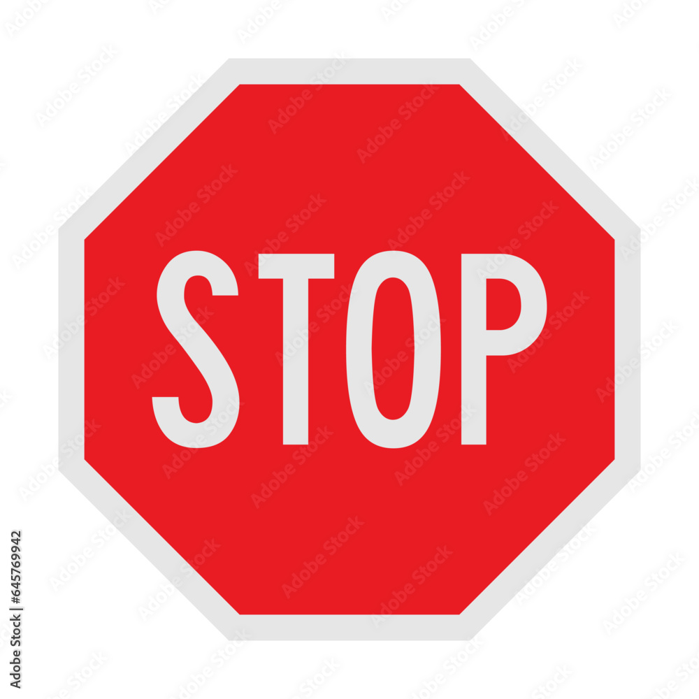 Stop sign isolated on white. Vector illustration Stop sign isolated on white. Vector illustration