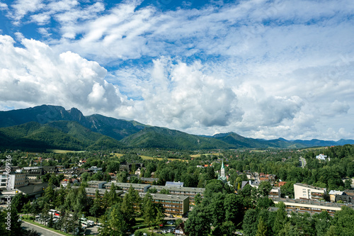 Obraz na płótnie Zakopane resort town from a height, Poland w salonie