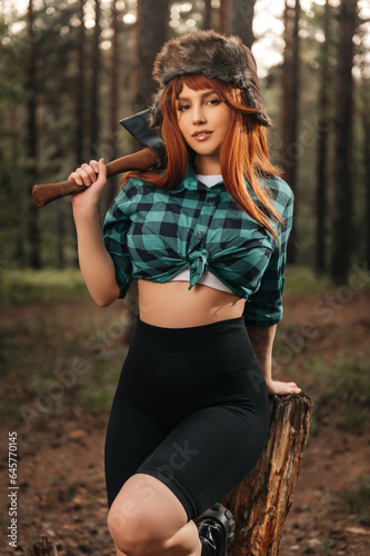 The girl made a cosplay on Wendy from Gravity Falls