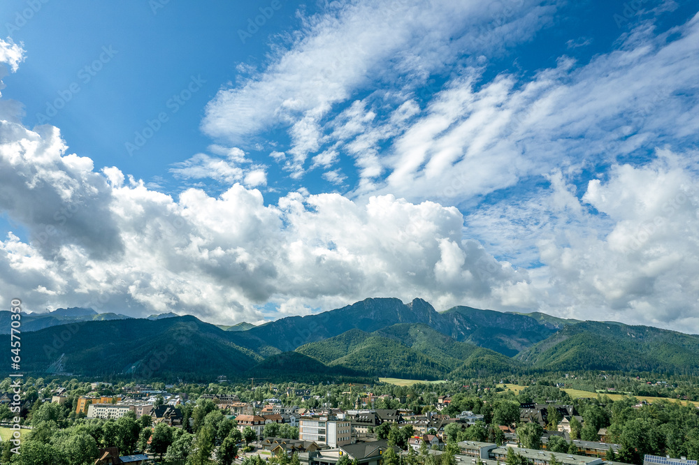 Zakopane resort town from a height, Poland