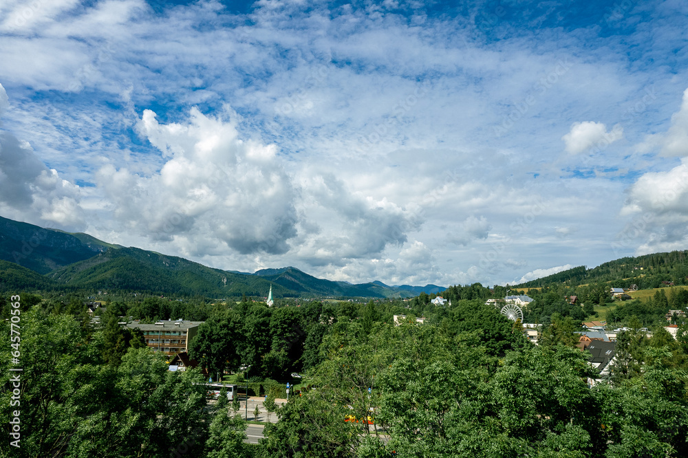 Zakopane resort town from a height, Poland