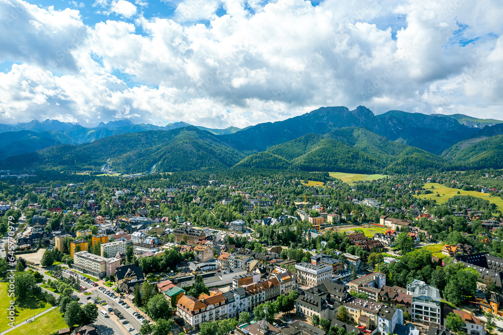 Zakopane resort town from a height, Poland