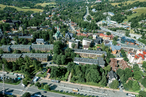 Obraz na płótnie Zakopane resort town from a height, Poland w salonie