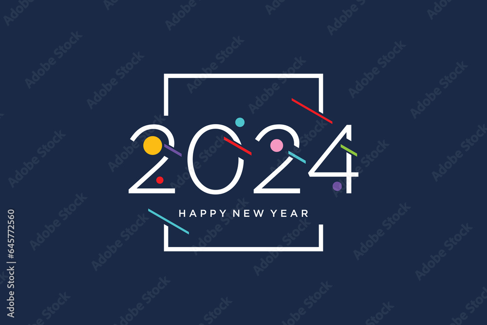 Vetor de 2024 Logo design, 2024 Minimalist logo, Celebration New Year