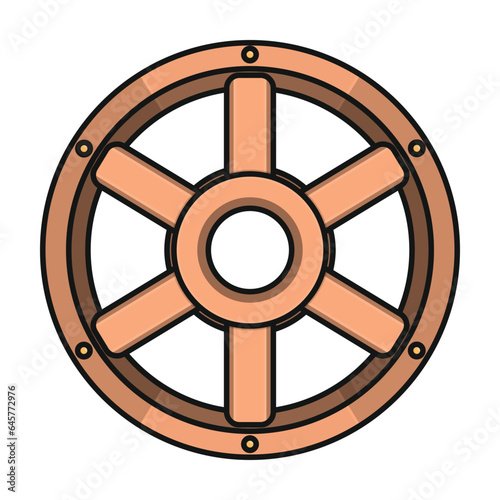 Wheel of cart vector icon.Color vector icon isolated on white background wheel of cart.