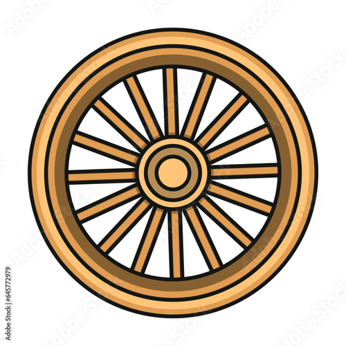 Wheel of cart vector icon.Color vector icon isolated on white background wheel of cart.