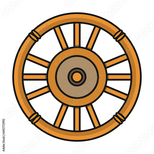 Wheel of cart vector icon.Color vector icon isolated on white background wheel of cart.
