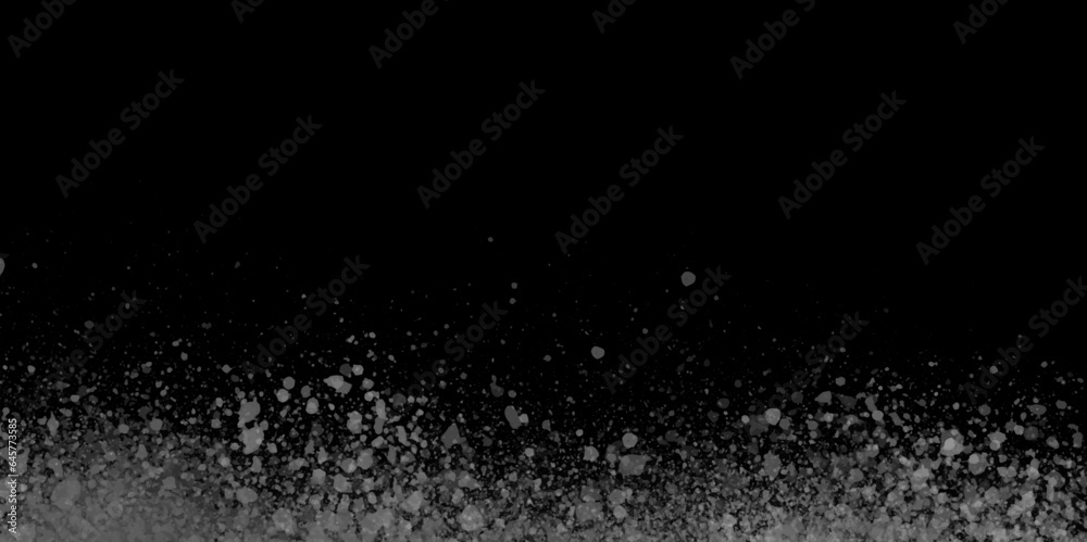 Snow, stars, twinkling lights, rain drops on black background. Abstract vector noise. Small particles of debris and dust. Distressed uneven grunge texture overlay.