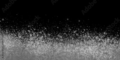 Snow, stars, twinkling lights, rain drops on black background. Abstract vector noise. Small particles of debris and dust. Distressed uneven grunge texture overlay.