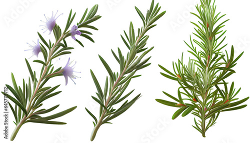 Rosemary  Aromatic herb for culinary uses and fragrant gardens. 3d render  transparent background  png cutout