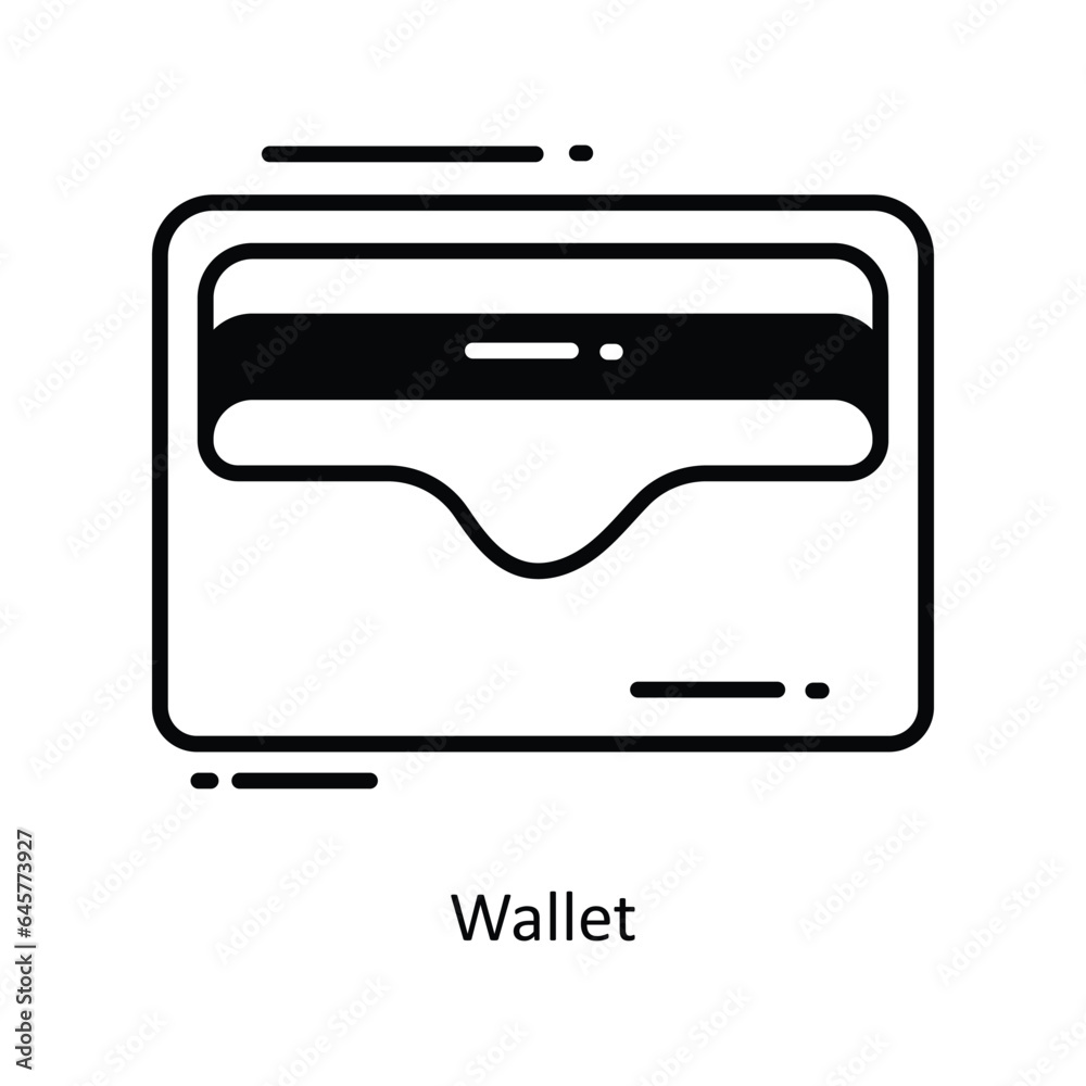Obraz premium Wallet doodle Icon Design illustration. Ecommerce and shopping Symbol on White background EPS 10 File