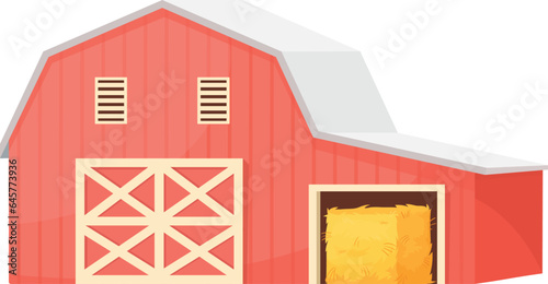 Barn cartoon icon. Farm symbol. Agricultural building