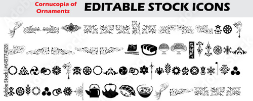 Creative Cornucopia of Ornament Editable Stock Icon Design