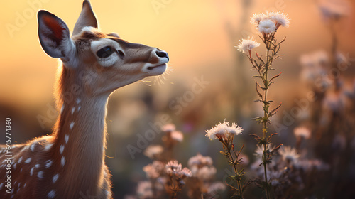 Deer and flower 