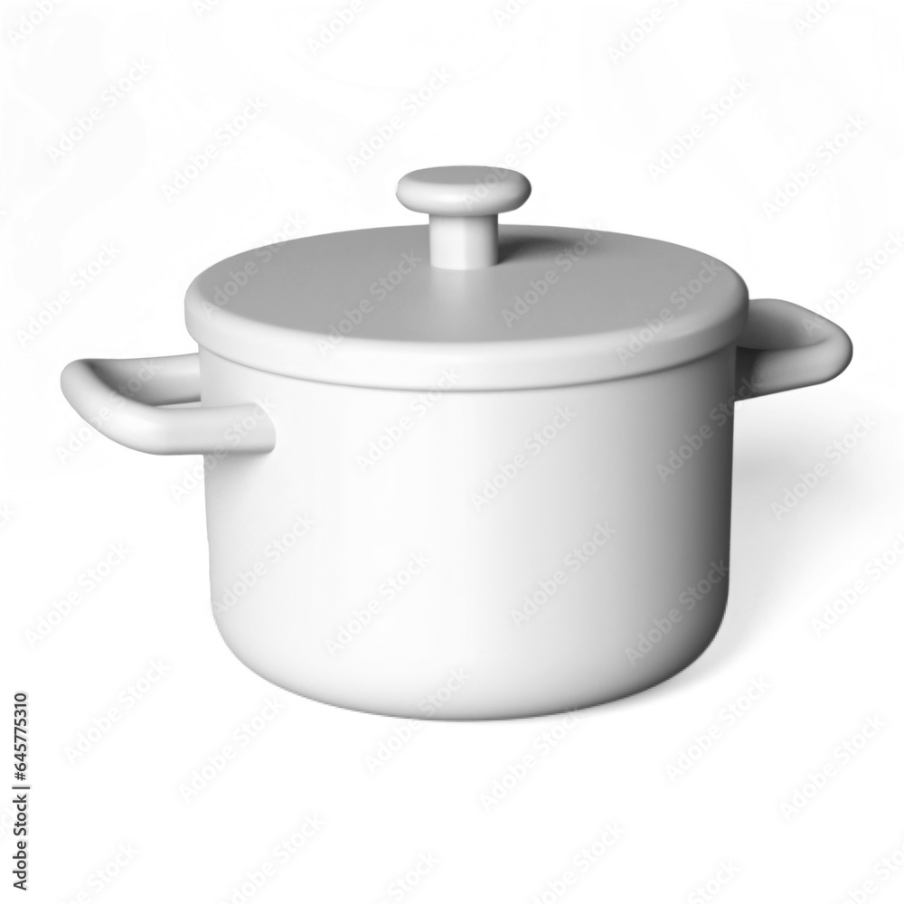 3d style illustration of cooking pot icon. Simple icon for web and app. Isolated on white background. 3d style illustration of cooking pot icon. Simple icon for web and app. Isolated on white background.