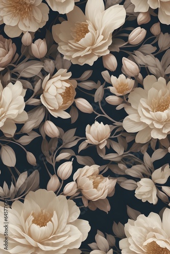 Background with flowers. Generative AI.