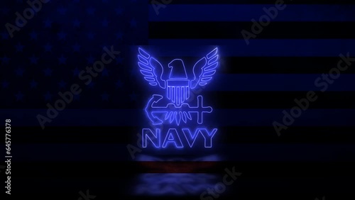 navy logo animation with lightning effect