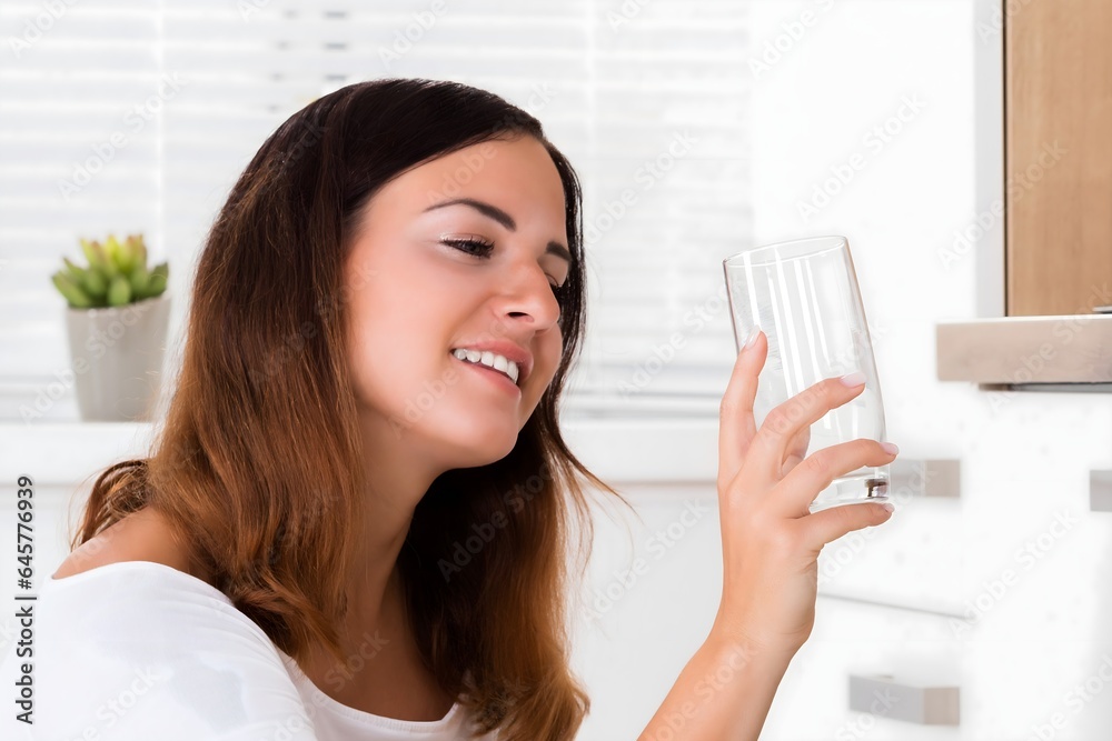 Woman Taking Drinking Glass From Dishwasher Woman Taking Drinking Glass From Dishwasher