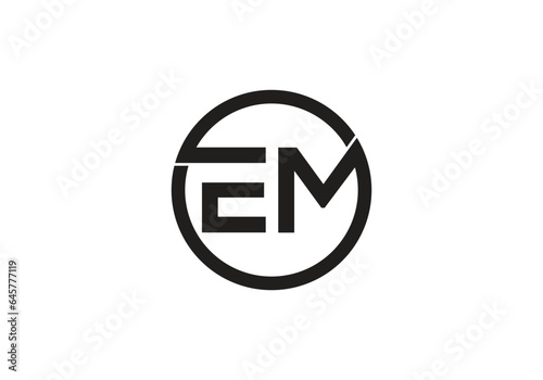Initial monogram letter EM logo Design vector Template. EM Letter Logo Design.