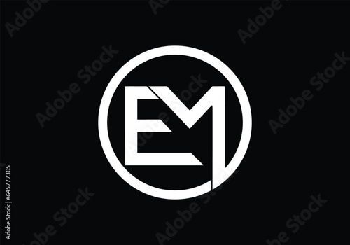 Initial monogram letter EM logo Design vector Template. EM Letter Logo Design.