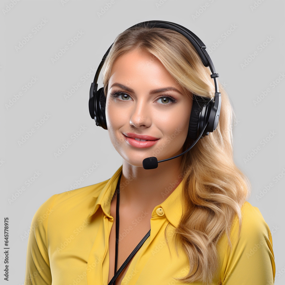 Woman customer service representative. Call center agent Woman customer service representative. Call center agent